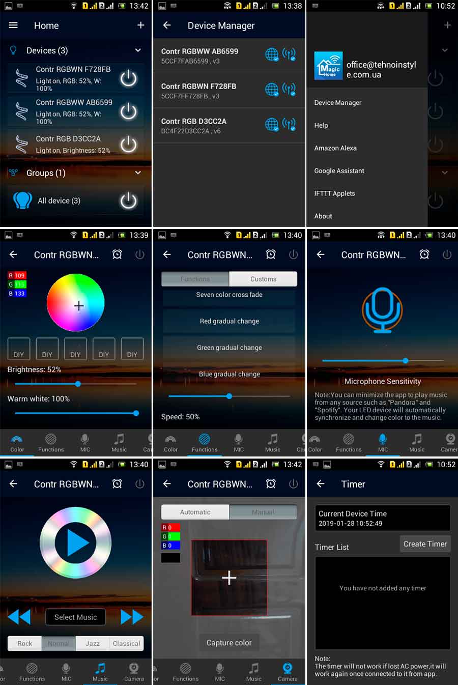 Приложение Magic Home контроллера RGBW LED лент