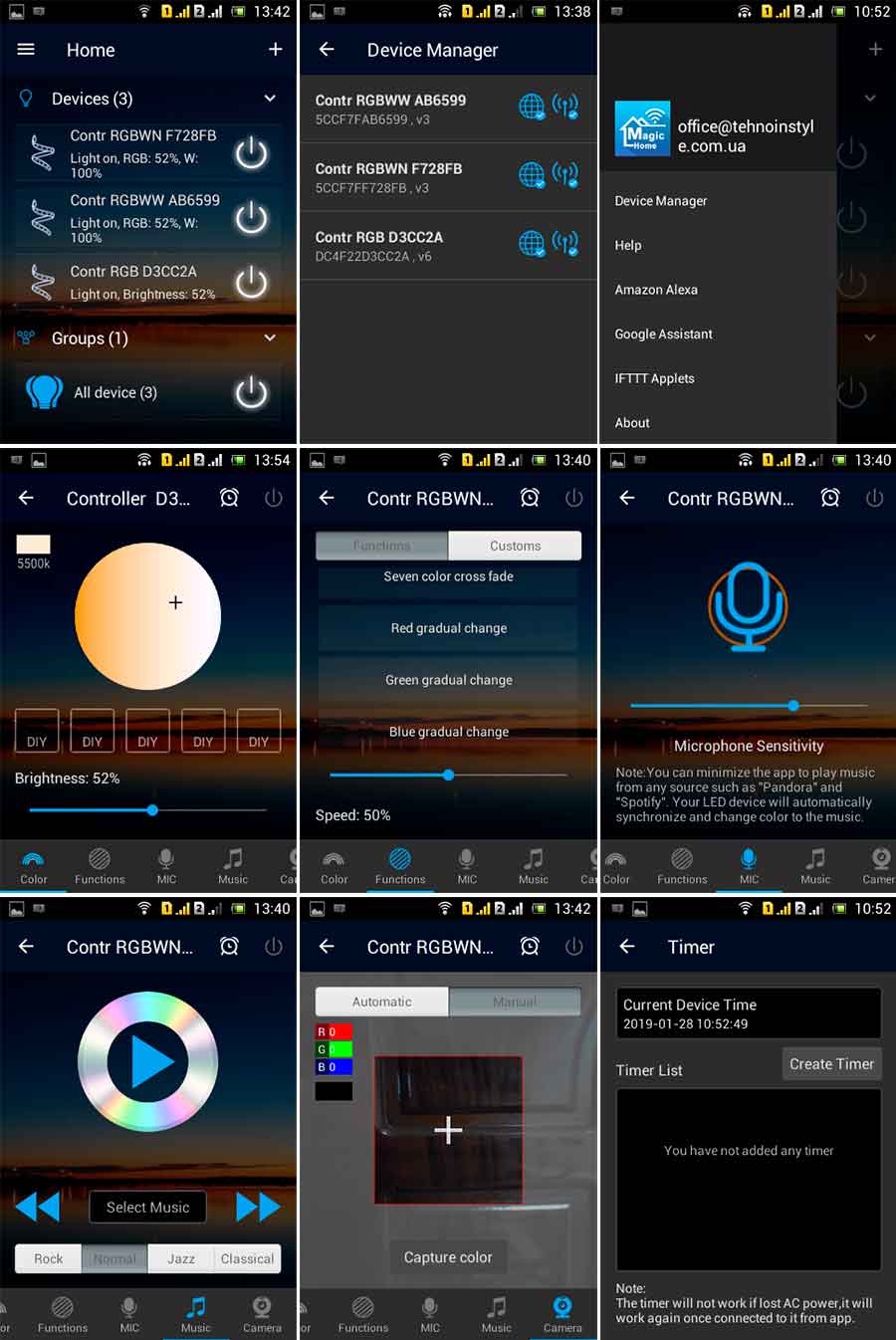 Приложение Magic Home контроллера одноцветных LED лент