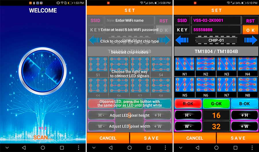 Приложение Viais-LED SPI контроллера VSS-02-2K Настройки